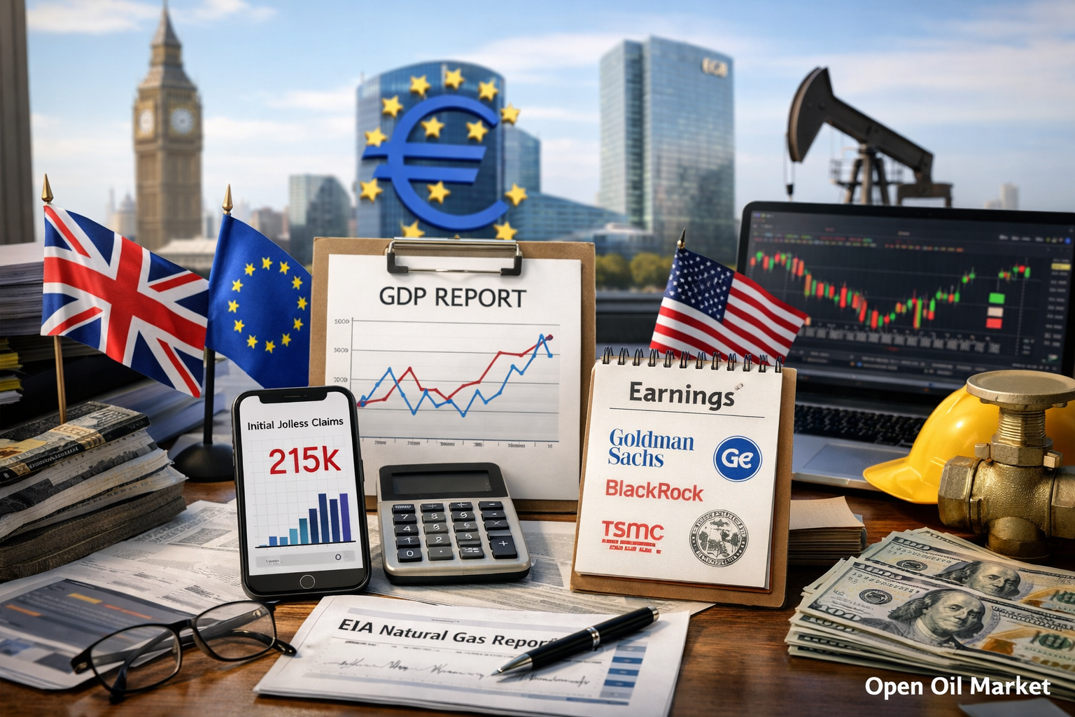 Οικονομικά γεγονότα και εταιρικές αναφορές — Πέμπτη, 15 Ιανουαρίου 2026: ΑΕΠ του Ηνωμένου Βασιλείου, δελτίο ΕΚΤ, αιτήσεις επιδόματος ανεργίας