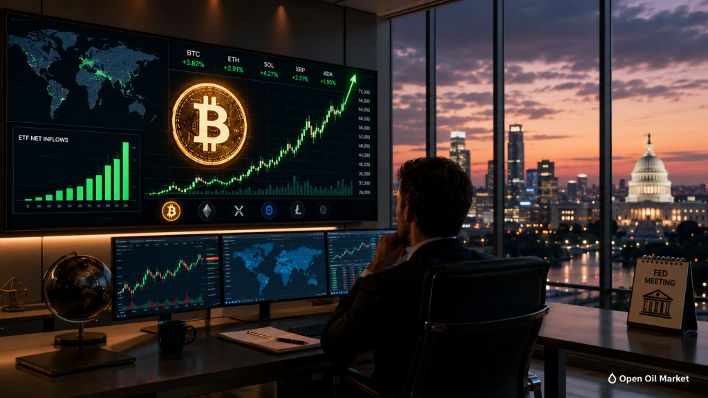 Το Bitcoin αυξάνεται υπό τον αντίκτυπο των ροών ETF και τις προσδοκίες της Fed, παγκόσμια αγορά κρυπτονομισμάτων 16 Ιουνίου 2026